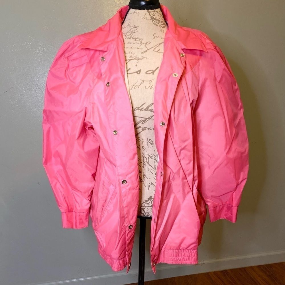 Vintage 80s pink Current Seen windbreaker jacket size 20w